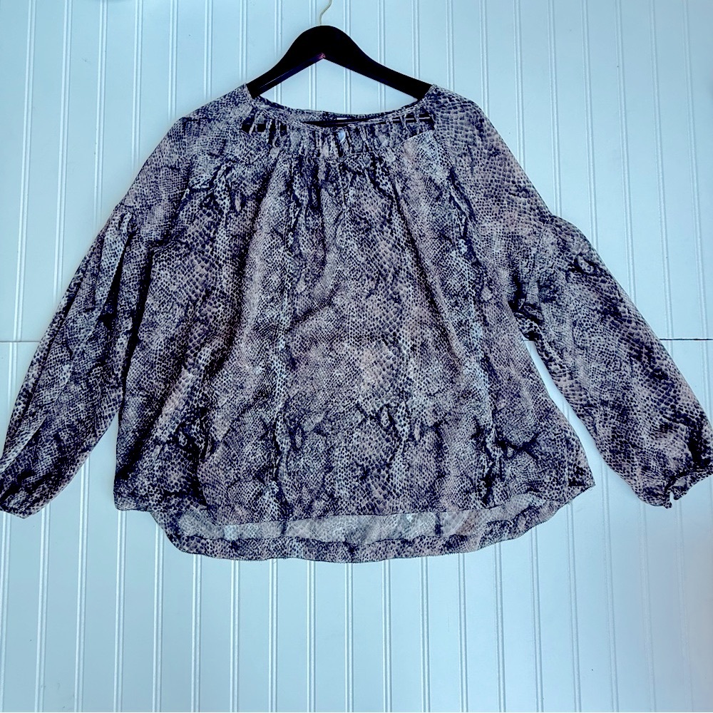 Gentle Fawn Snake Print Blouse - Brown and Black